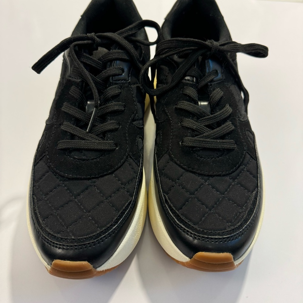 Zara quilted black platform sneakers